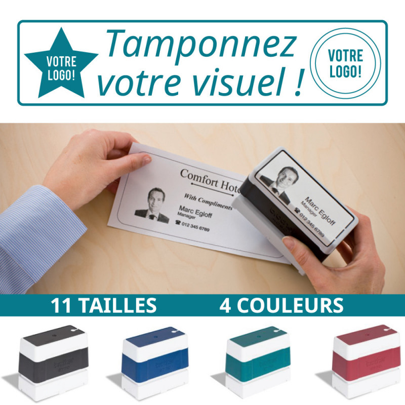 Tampon Encreur Personnalisé 40 X 90 Avec Logo Et Texte Encre Noir